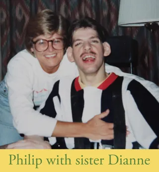 Philip with sister Diane